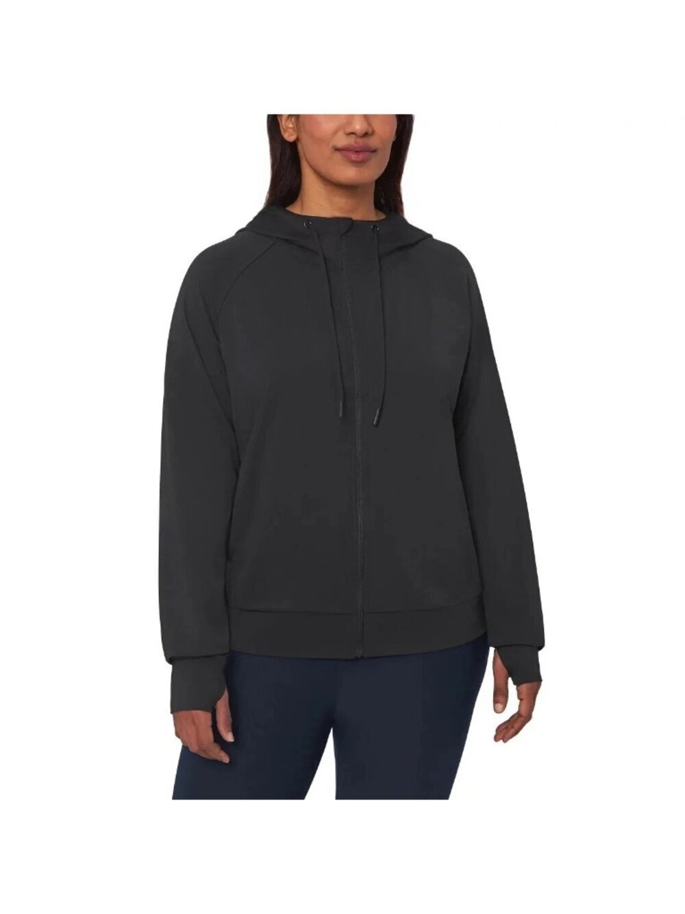 NWOT Mondetta Women's S Black Hoodie Full-Zip Lightweight Activewear Jacket